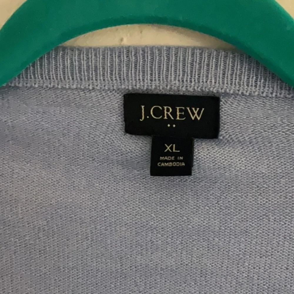 J. Crew Men’s Merino Wool-Blend Crewneck Sweater, Size XL, Light Blue - Picture 5 of 6